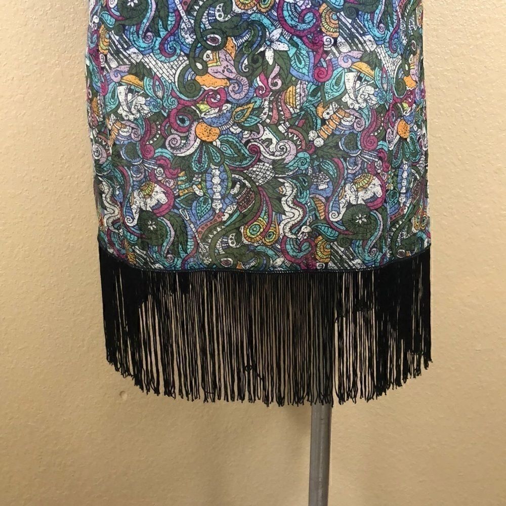 Lularoe green purple short sleeve open kimono - Picture 7 of 9